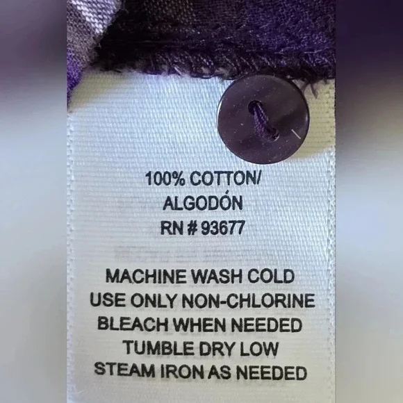 St. John's Bay, Size XL, Purple Plaid Short-Sleeve Blouse - Picture 4 of 5